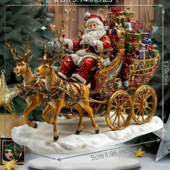 Set of 2 Acrylic Christmas Ornaments Vivid Print Holiday Hanging Tree Home Decor - Picture 2 of 2